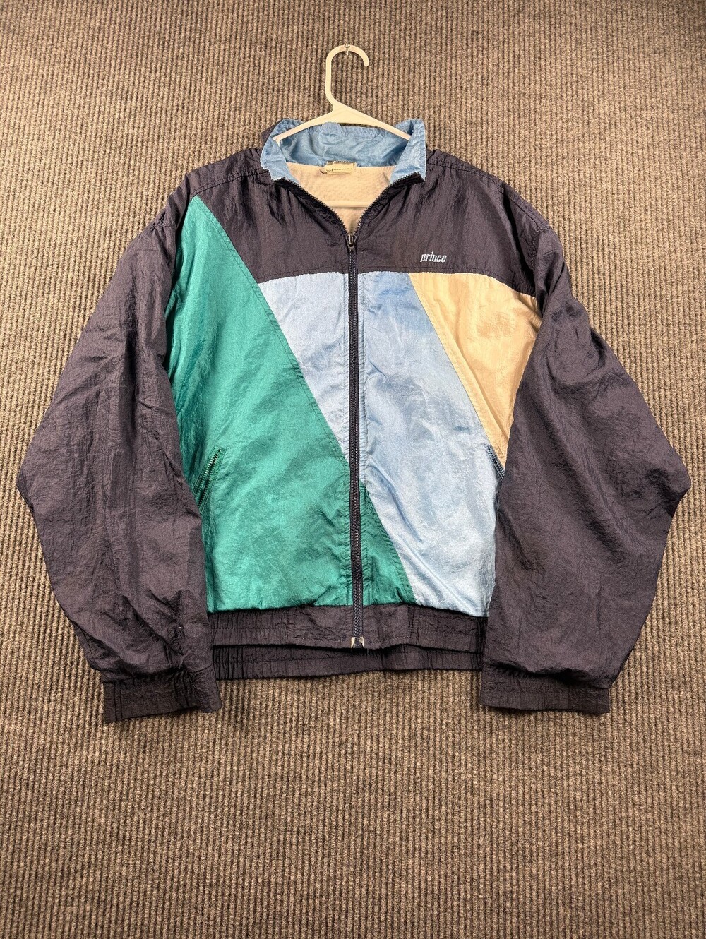 Vintage Prince Long Sleeve Windbreaker Size M Colorblock 90's READ